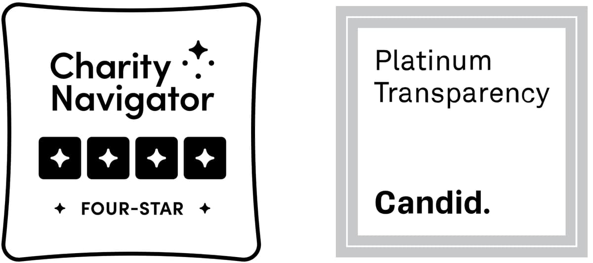 Charity Navigator Four Star and Candid Platinum Transparency Trust Marks